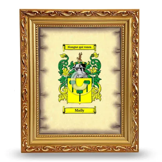 Maily Coat of Arms Framed - Gold