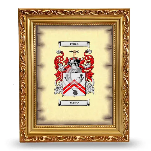 Maine Coat of Arms Framed - Gold