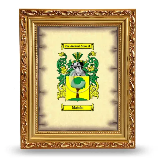 Maiolo Coat of Arms Framed - Gold