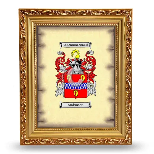 Makinson Coat of Arms Framed - Gold