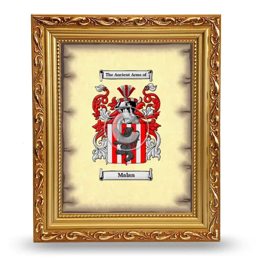 Malan Coat of Arms Framed - Gold