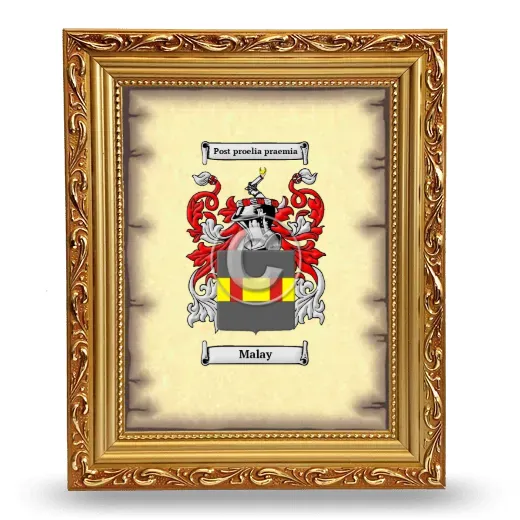 Malay Coat of Arms Framed - Gold
