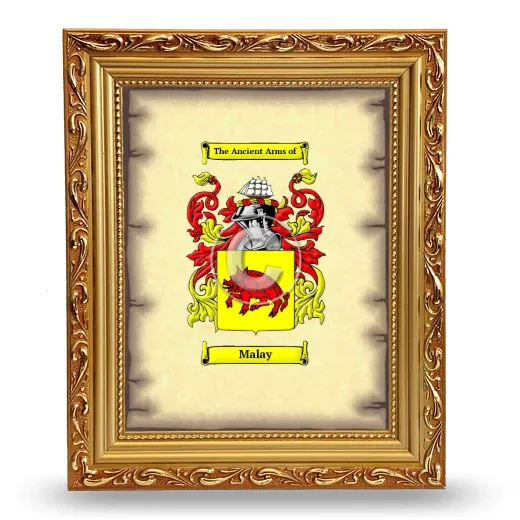 Malay Coat of Arms Framed - Gold