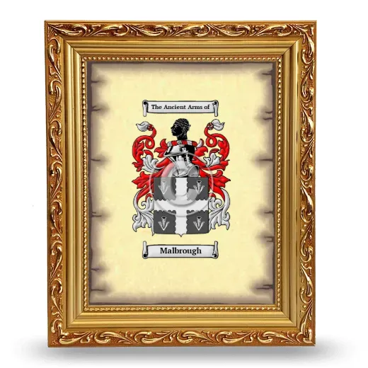 Malbrough Coat of Arms Framed - Gold