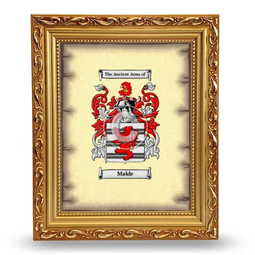 Malde Coat of Arms Framed - Gold