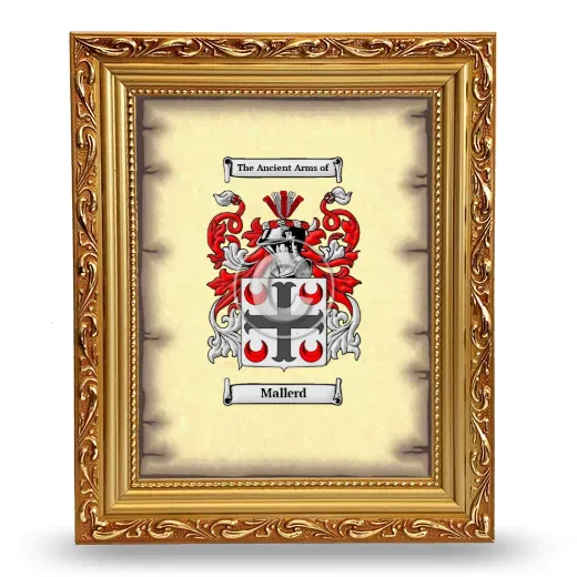 Mallerd Coat of Arms Framed - Gold