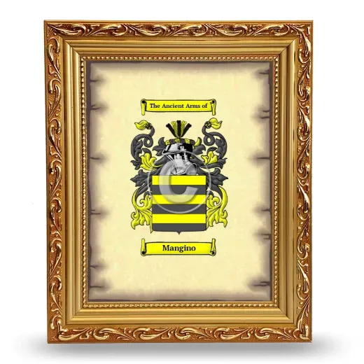 Mangino Coat of Arms Framed - Gold