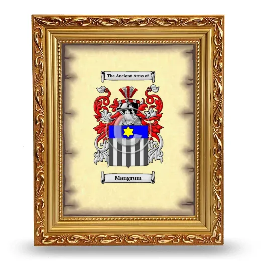 Mangrum Coat of Arms Framed - Gold
