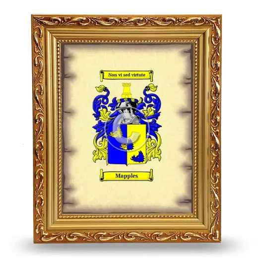 Mapples Coat of Arms Framed - Gold