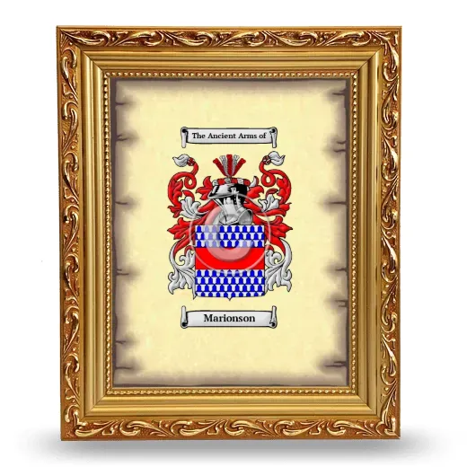 Marionson Coat of Arms Framed - Gold