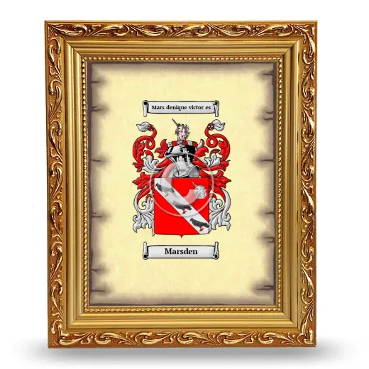 Marsden Coat of Arms Framed - Gold