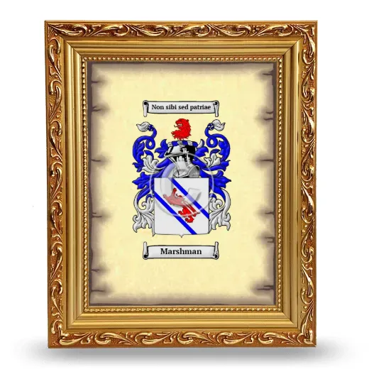 Marshman Coat of Arms Framed - Gold