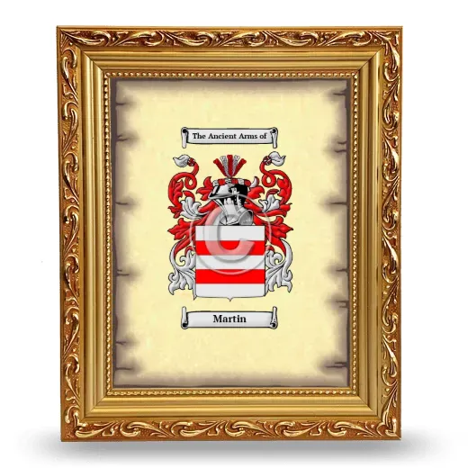 Martin Coat of Arms Framed - Gold