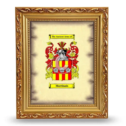 Martinais Coat of Arms Framed - Gold