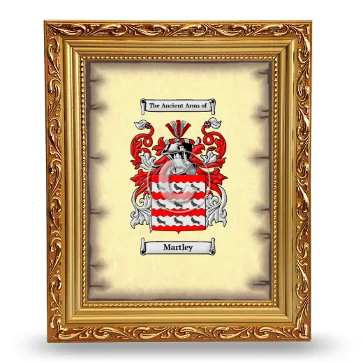 Martley Coat of Arms Framed - Gold