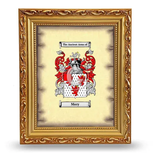 Mary Coat of Arms Framed - Gold