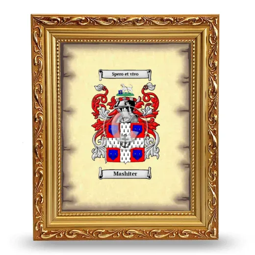 Mashiter Coat of Arms Framed - Gold