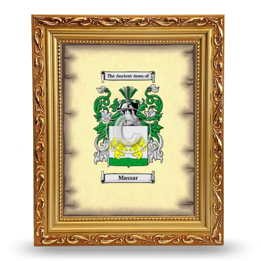 Massar Coat of Arms Framed - Gold