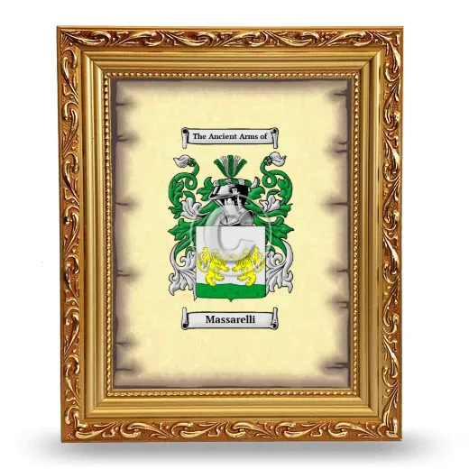 Massarelli Coat of Arms Framed - Gold