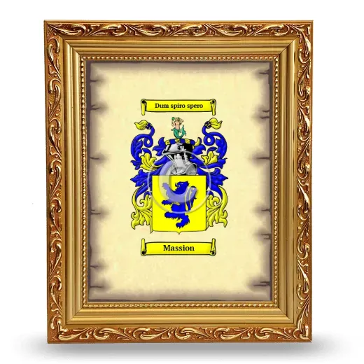 Massion Coat of Arms Framed - Gold