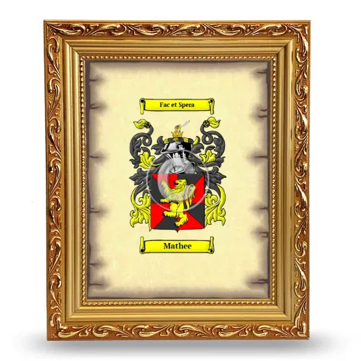 Mathee Coat of Arms Framed - Gold
