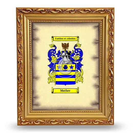 Mather Coat of Arms Framed - Gold