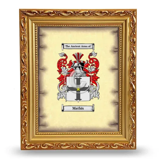 Mathis Coat of Arms Framed - Gold