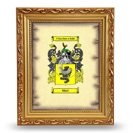 Matt Coat of Arms Framed - Gold