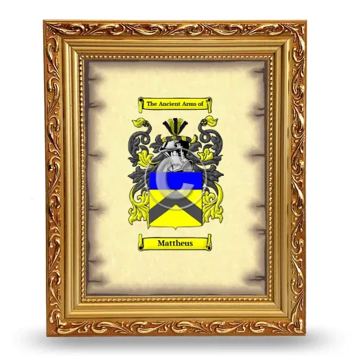 Mattheus Coat of Arms Framed - Gold