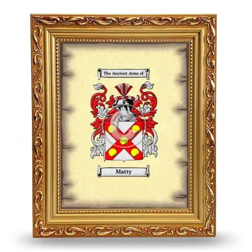Matty Coat of Arms Framed - Gold