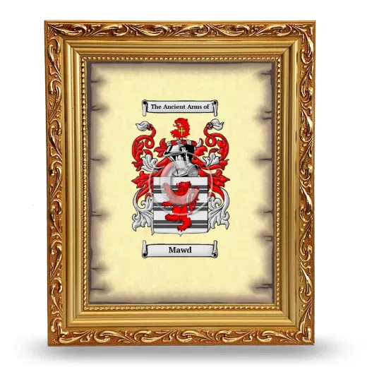 Mawd Coat of Arms Framed - Gold