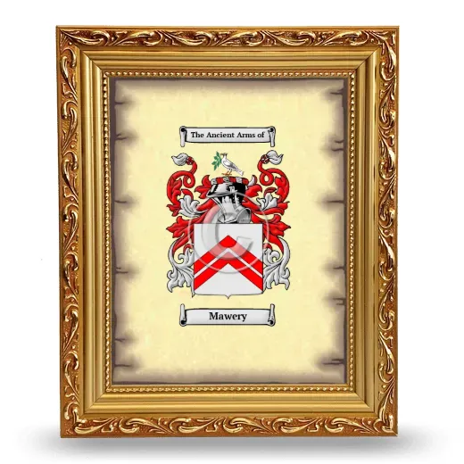 Mawery Coat of Arms Framed - Gold