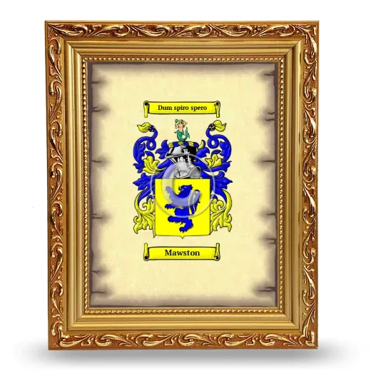 Mawston Coat of Arms Framed - Gold