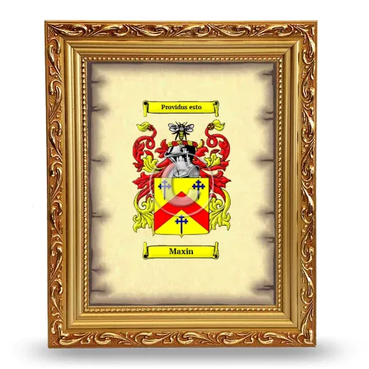 Maxin Coat of Arms Framed - Gold