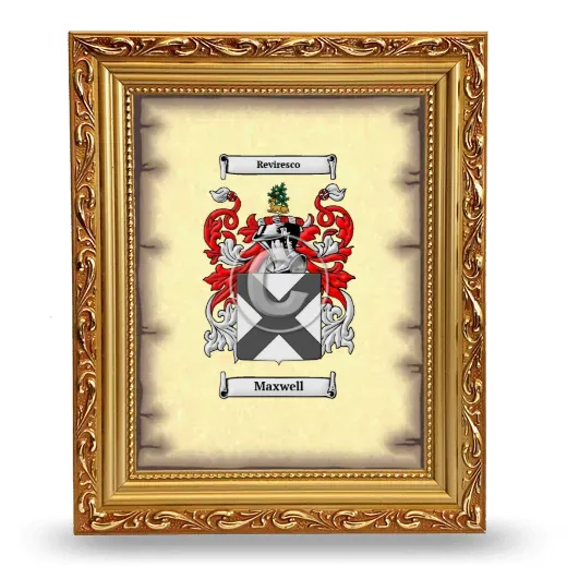 Maxwell Coat of Arms Framed - Gold
