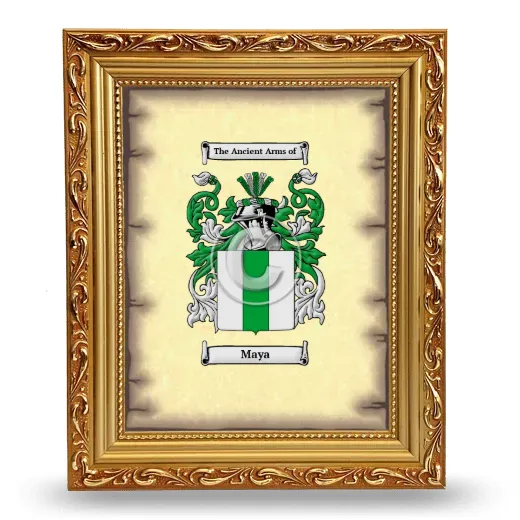 Maya Coat of Arms Framed - Gold