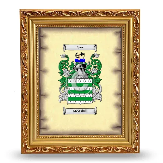 McAskill Coat of Arms Framed - Gold