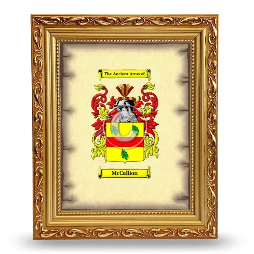 McCallion Coat of Arms Framed - Gold