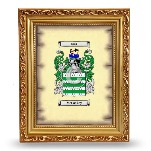 McCaskey Coat of Arms Framed - Gold