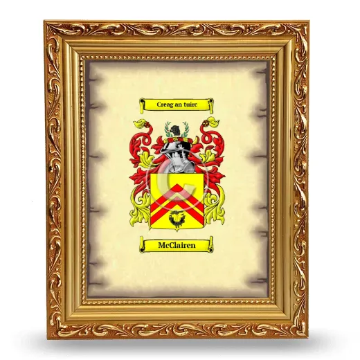 McClairen Coat of Arms Framed - Gold