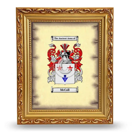 McColl Coat of Arms Framed - Gold