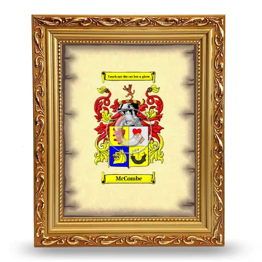 McCombe Coat of Arms Framed - Gold