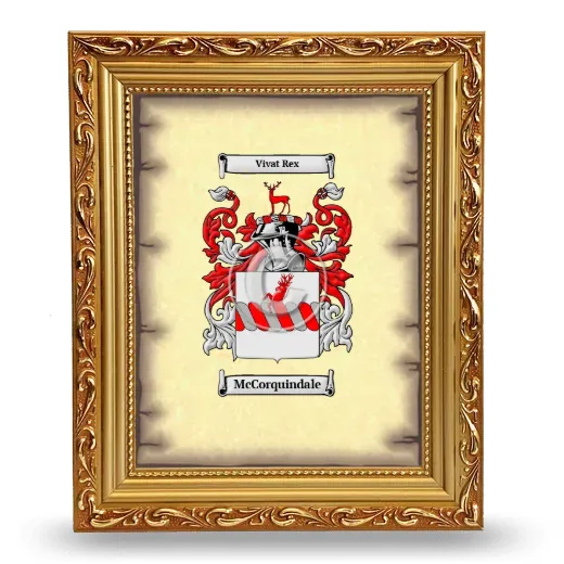 McCorquindale Coat of Arms Framed - Gold