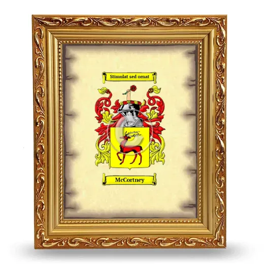 McCortney Coat of Arms Framed - Gold