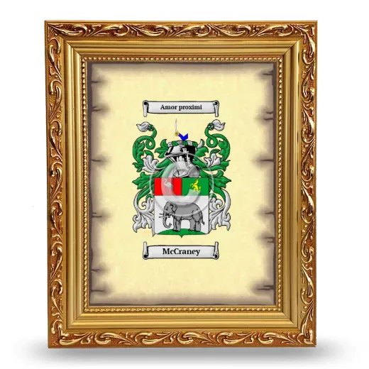 McCraney Coat of Arms Framed - Gold
