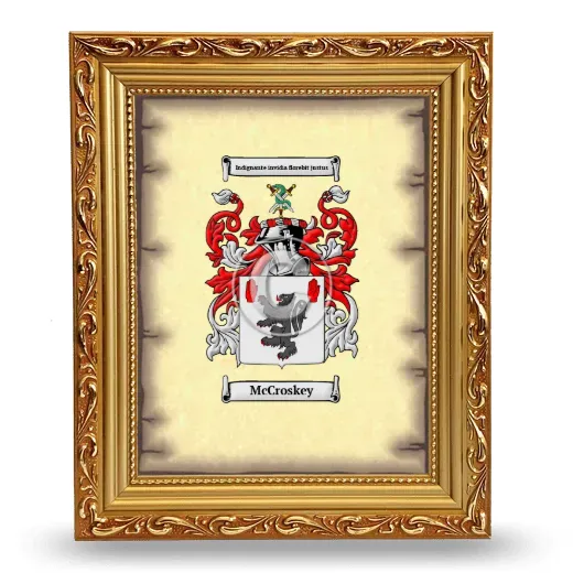 McCroskey Coat of Arms Framed - Gold