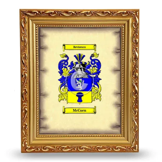 McCuen Coat of Arms Framed - Gold