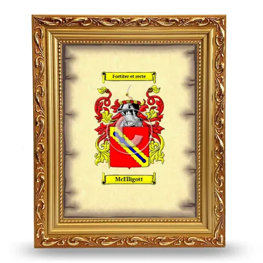 McElligott Coat of Arms Framed - Gold