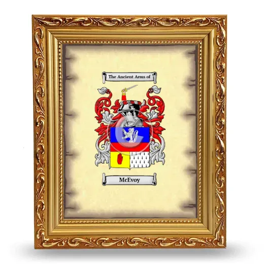 McEvoy Coat of Arms Framed - Gold