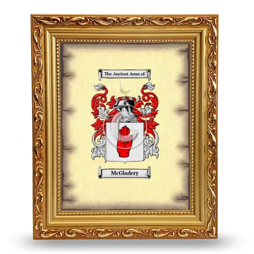 McGladery Coat of Arms Framed - Gold